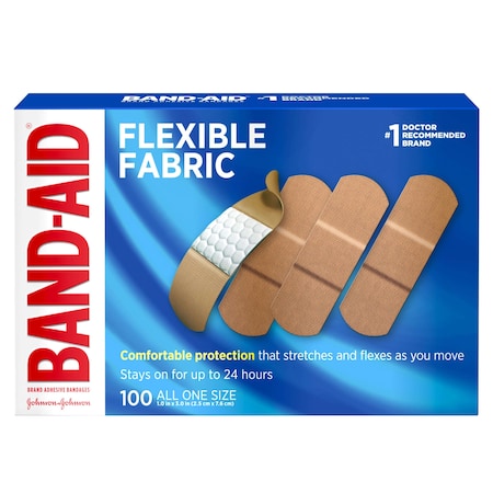 Band-Aid 1" Flexible Fabric All One Size Bandage 100 Count, PK12 PK12 1004444